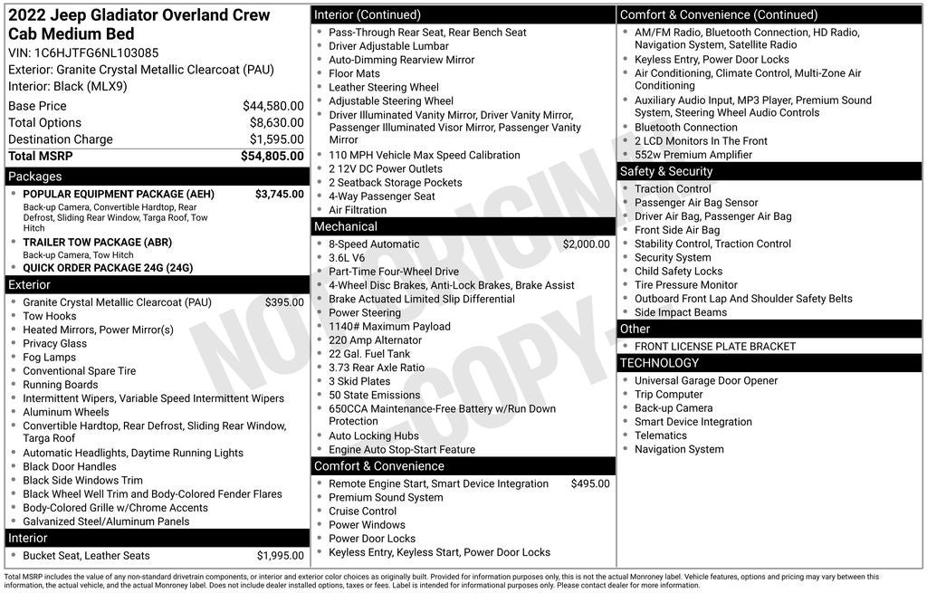 2022 Jeep Gladiator Overland