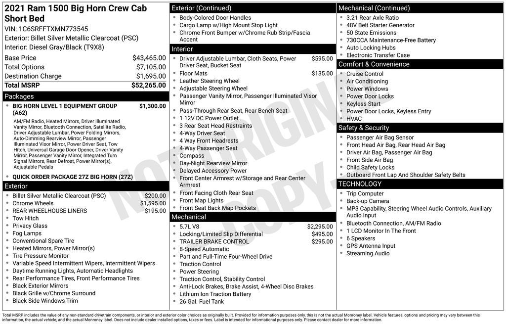 2021 RAM 1500 Big Horn/Lone Star