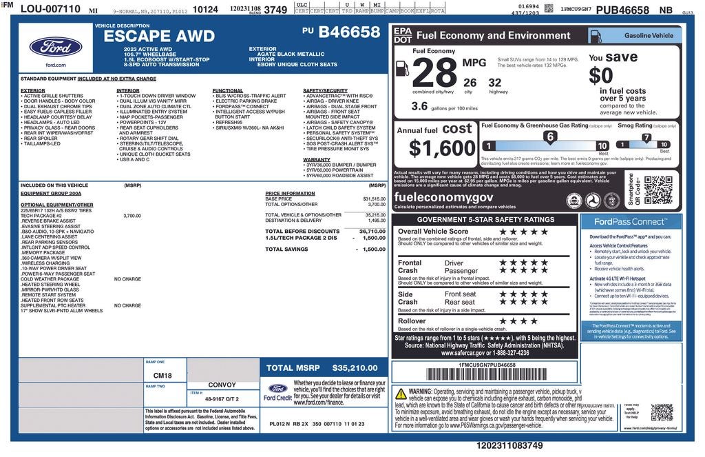 2023 Ford Escape Active