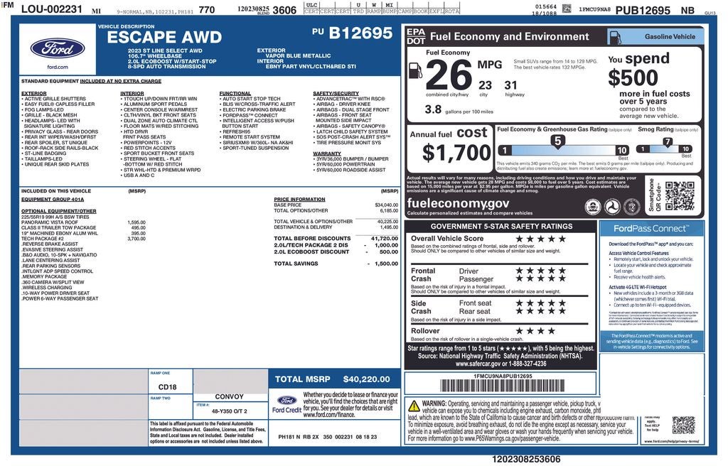 2023 Ford Escape ST-Line Select