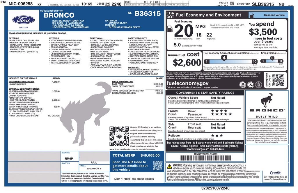 2025 Ford Bronco Big Bend Big Bend