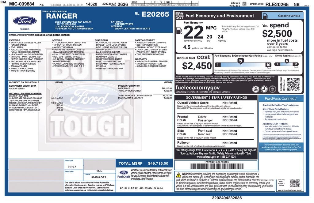 2024 Ford Ranger Lariat