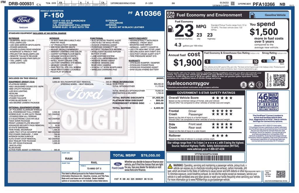 2023 Ford F-150 Platinum