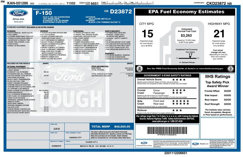 2012 Ford F-150 Lariat