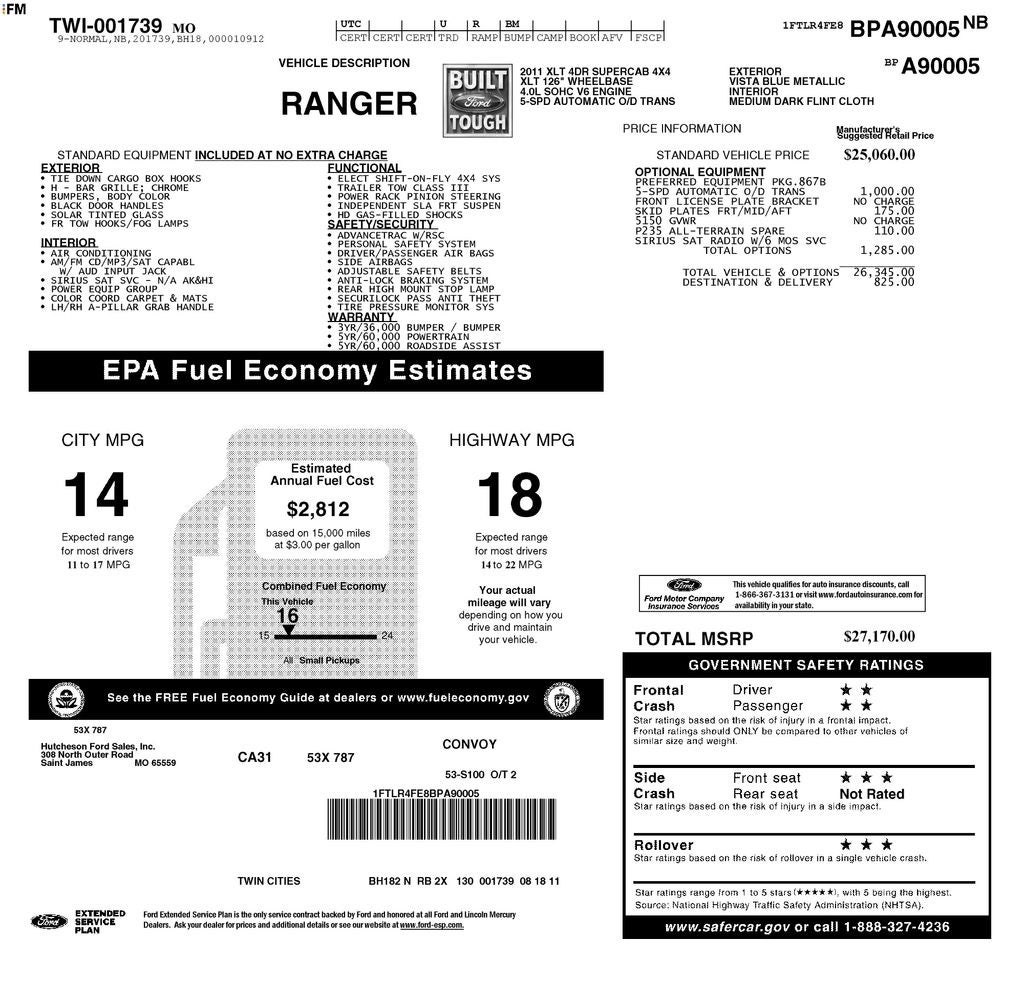2011 Ford Ranger XLT