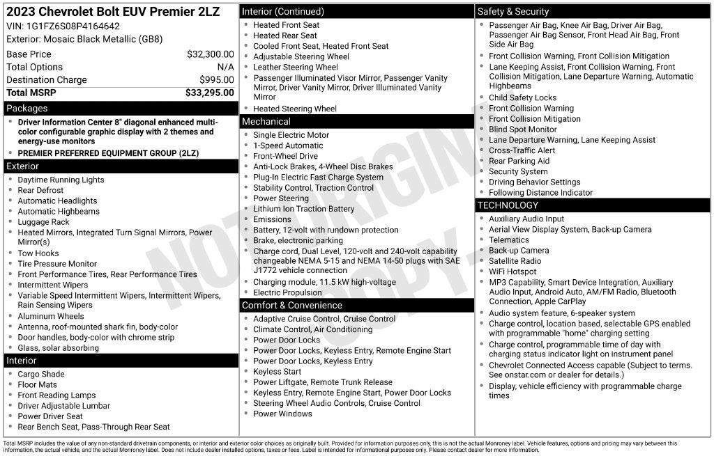 2023 Chevrolet Bolt EUV Premier
