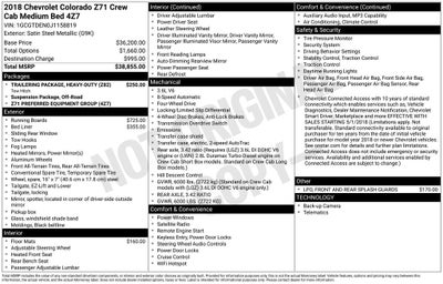 2018 Chevrolet Colorado Z71