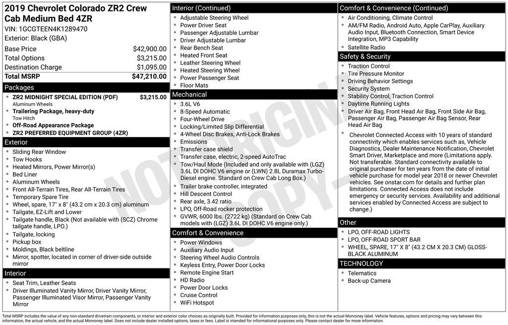 2019 Chevrolet Colorado ZR2