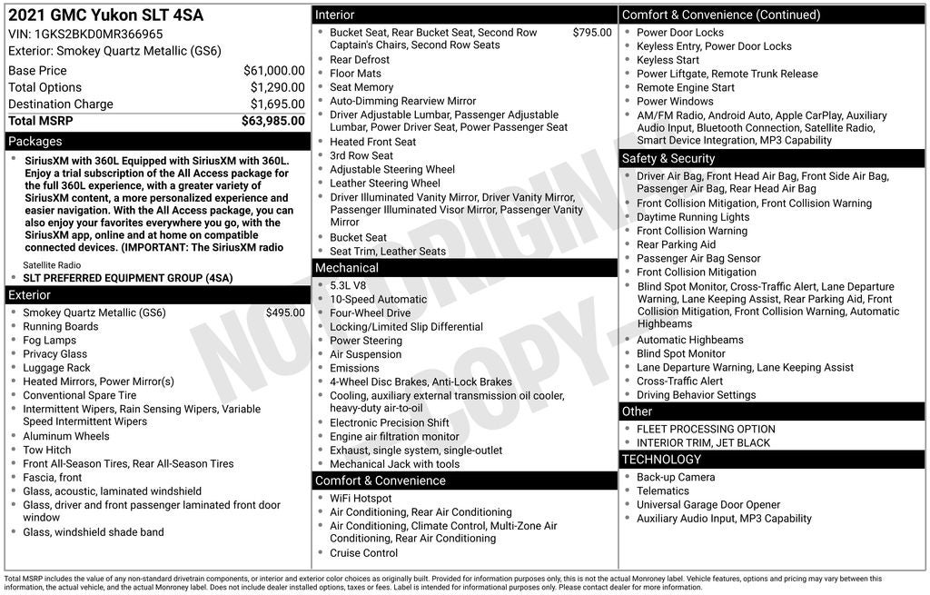 2021 GMC Yukon SLT