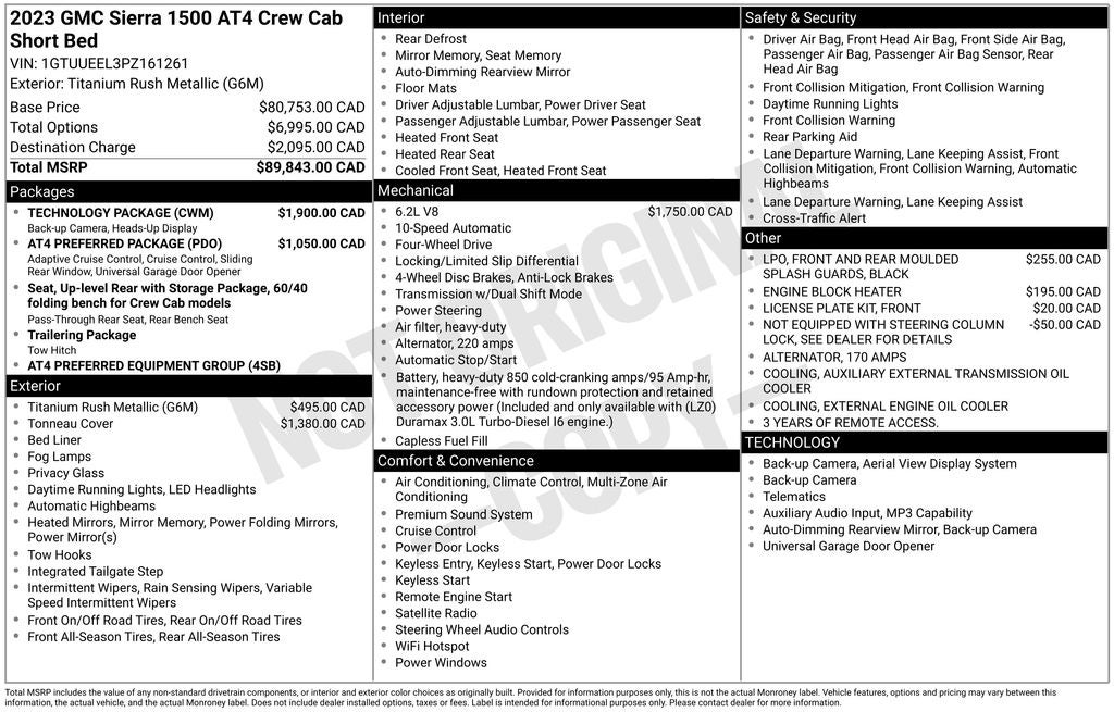 2023 GMC Sierra 1500 AT4