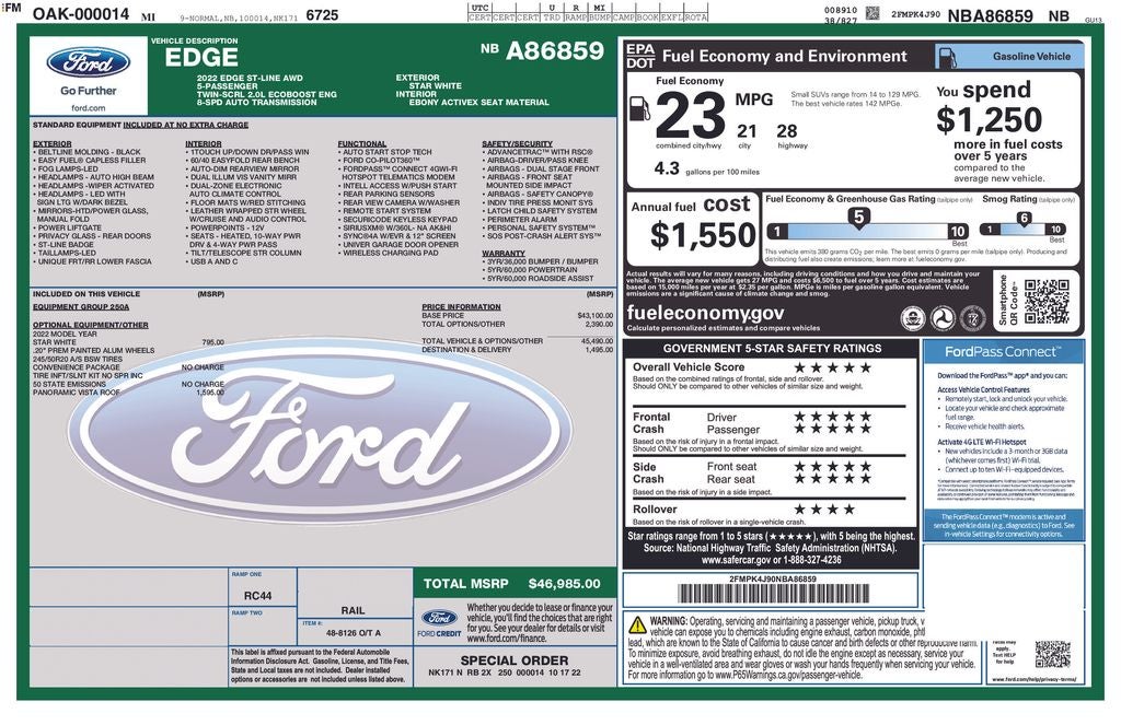 2022 Ford Edge ST Line