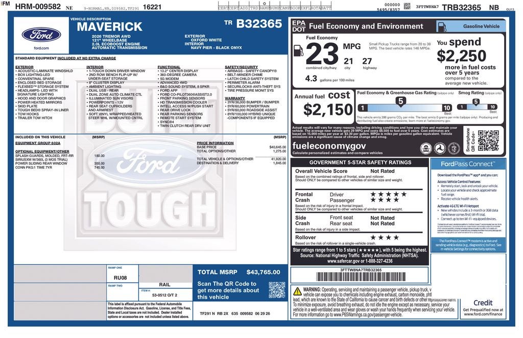 2026 Ford Maverick Tremor