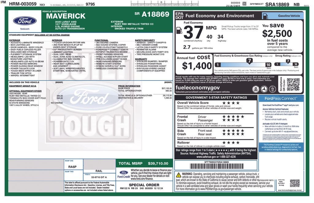 2025 Ford Maverick Lariat