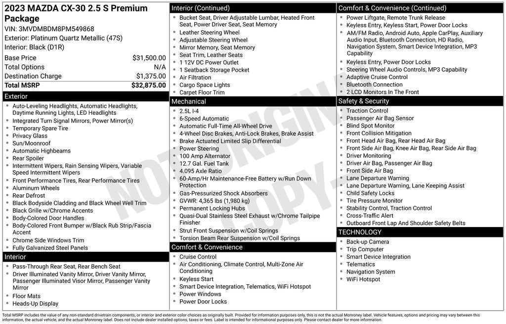 2023 Mazda Mazda CX-30 2.5 S Premium Package