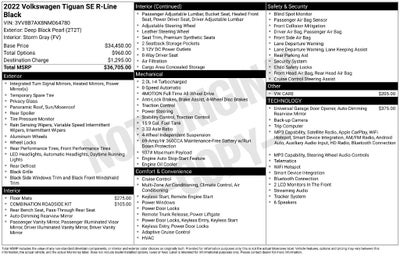 2022 Volkswagen Tiguan 2.0T SE R-Line Black