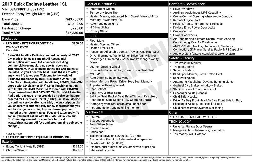 2017 Buick Enclave Leather Group