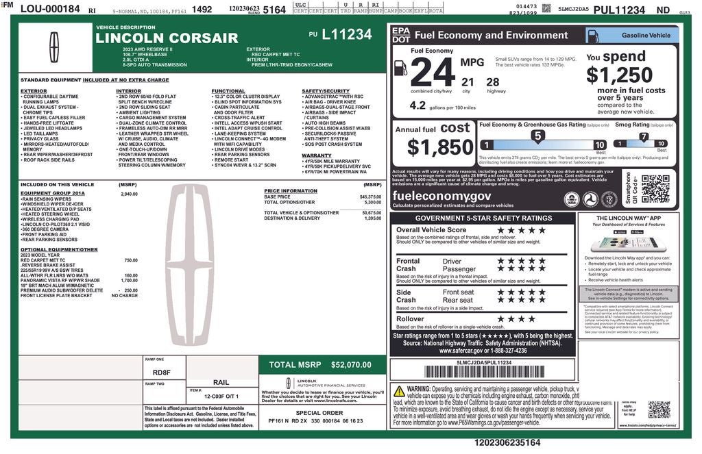 2023 Lincoln Corsair Reserve