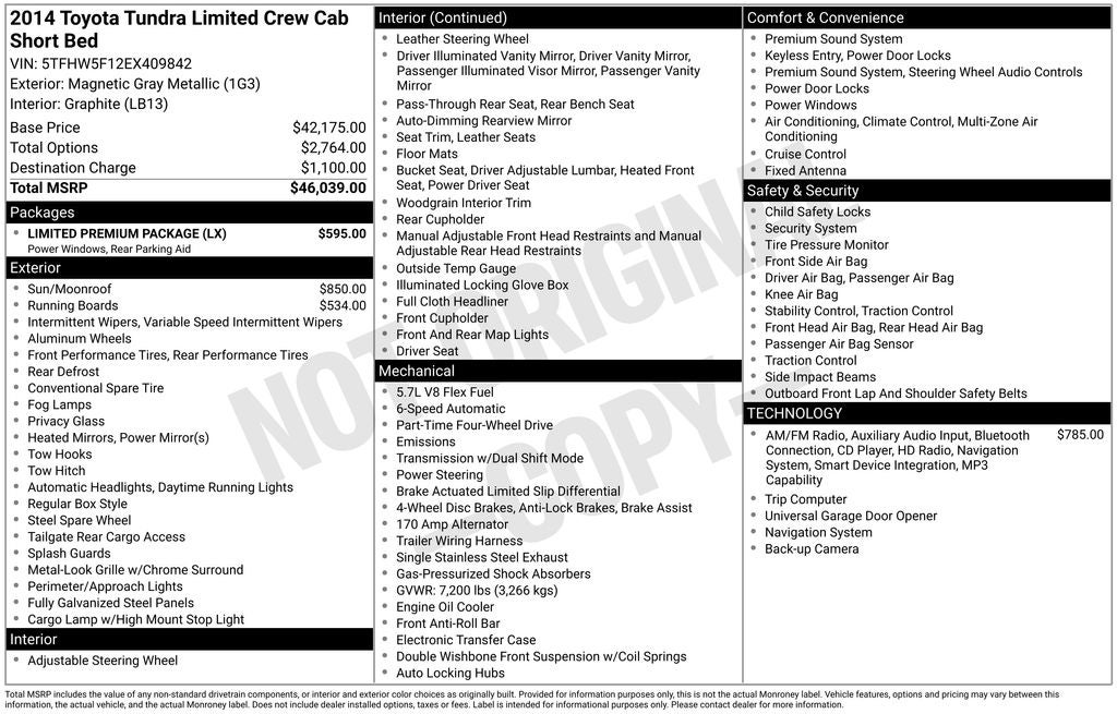 2014 Toyota Tundra Limited CrewMax