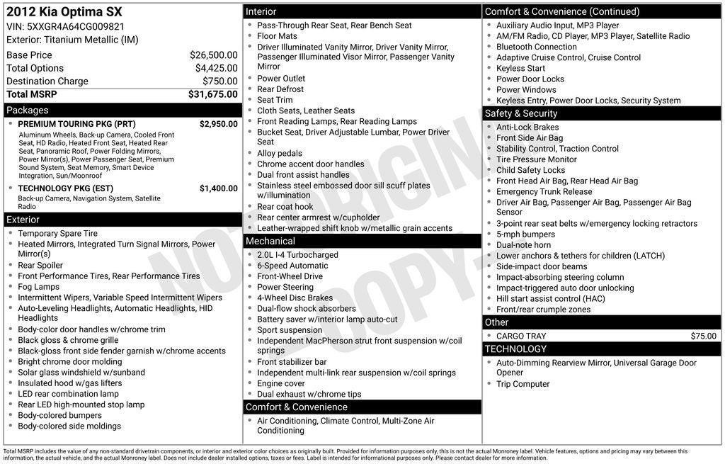 2012 Kia Optima SX