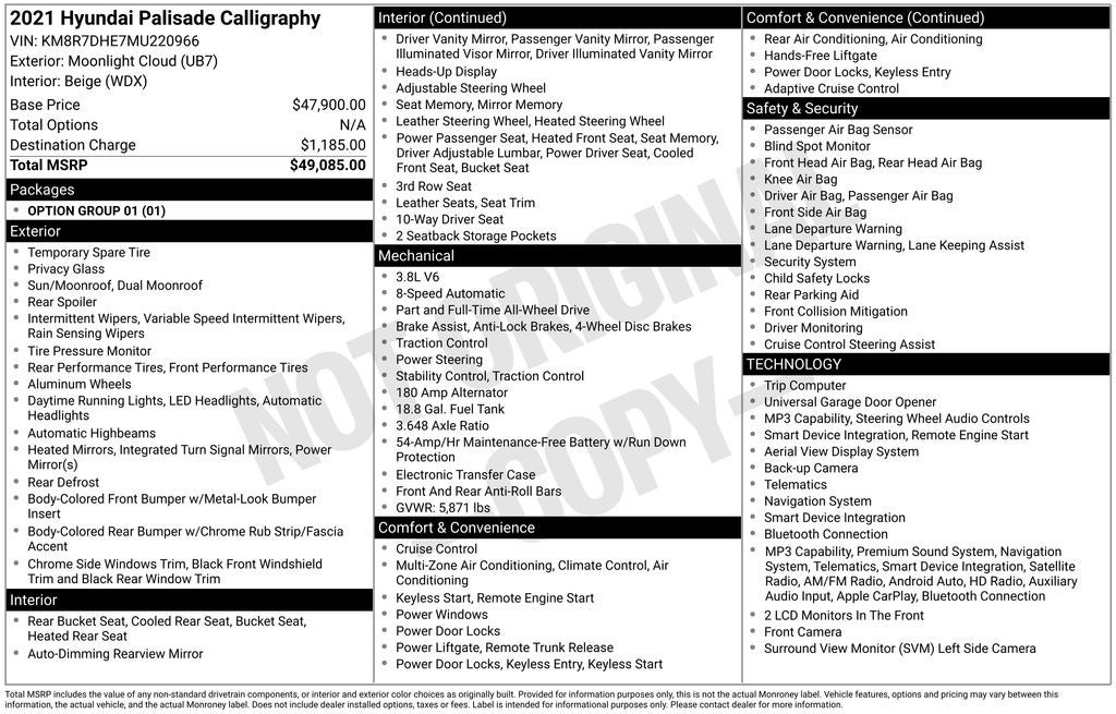 2021 Hyundai Palisade Calligraphy
