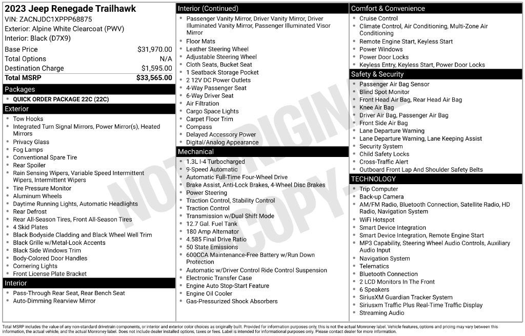 2023 Jeep Renegade Trailhawk