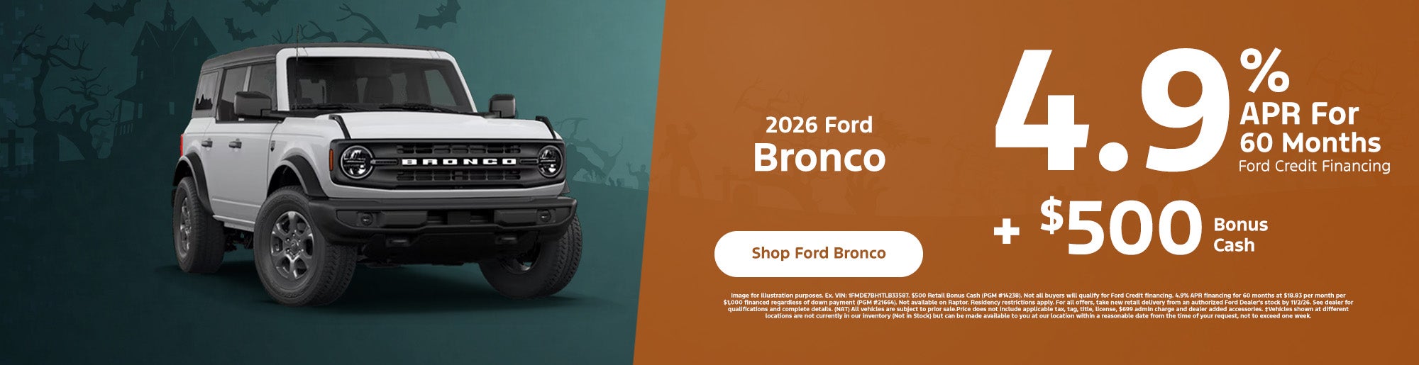 2026 Ford Bronco with a 4.9% APR financing deal
