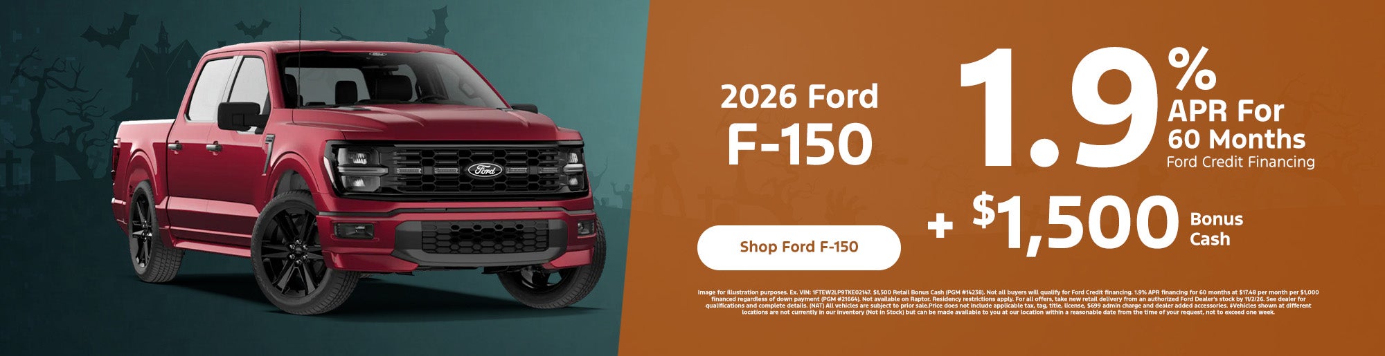 2026 Ford F-150 with a 1.9% APR financing deal